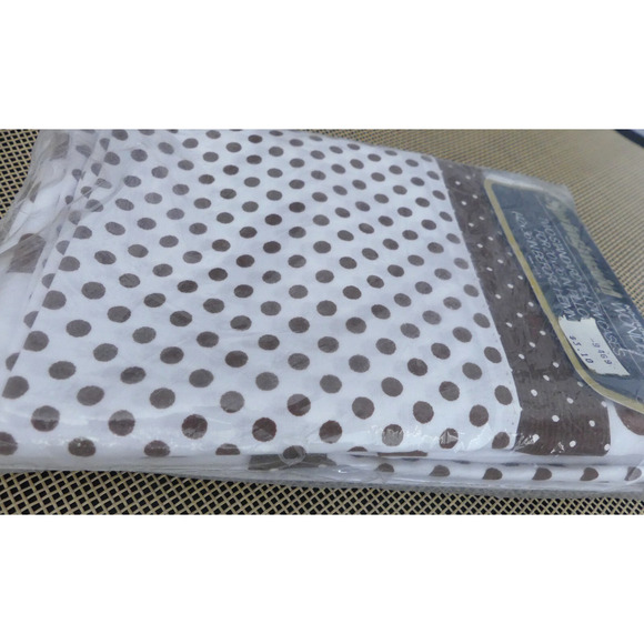 NOS Springmaid Standard Vintage Pillowcases Brown Polka Dot White Pillow in Pkg - Picture 4 of 4